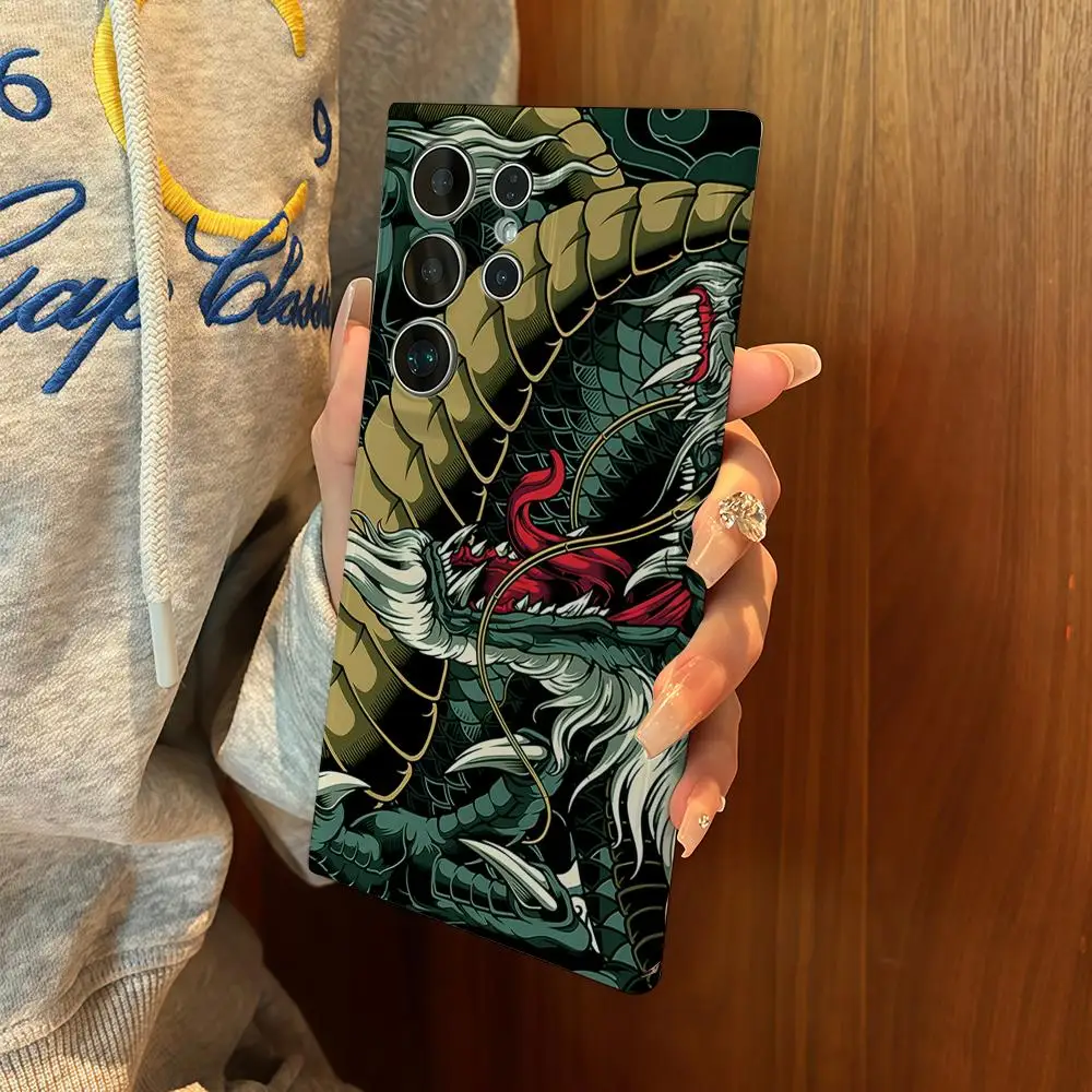 

Dragon Phone Case for Samsung Galaxy S25 S24 Ultra 23+ S22 S21 A56 36 Glossy Film Hard PC Cover Shell Protective Case