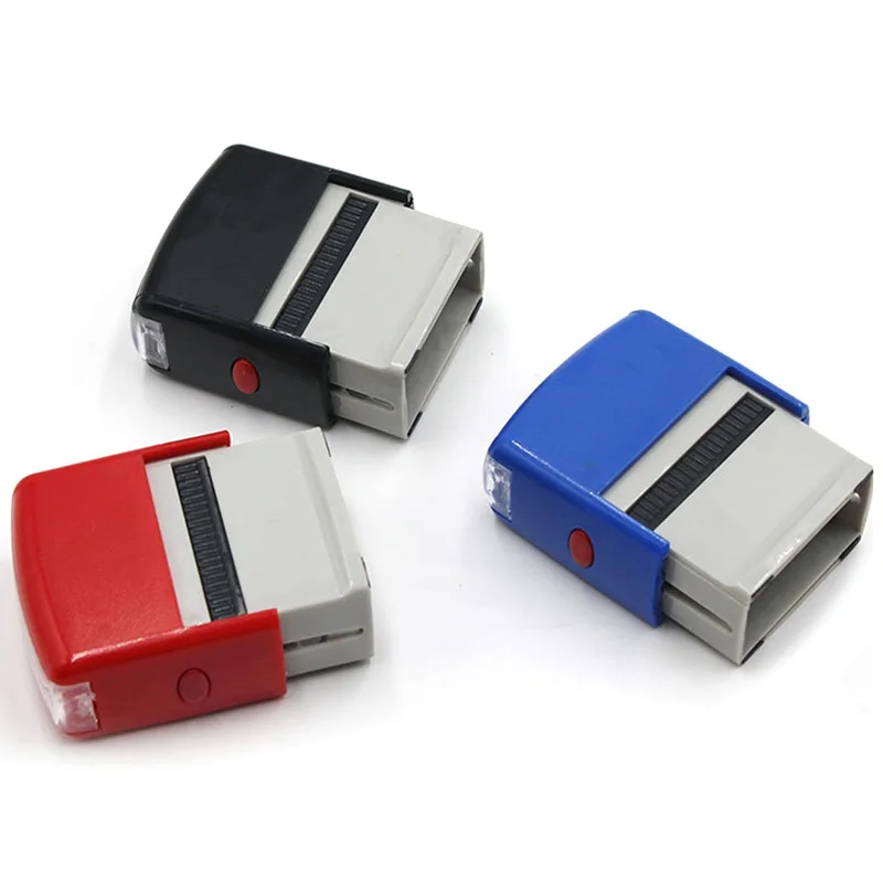 AED5-Self Inking Stamp Set Custom Personalised DIY Business Name Number Address Printing Rubber Stamp With Tweezers Kit