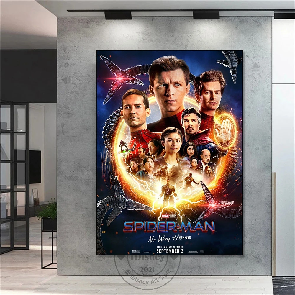 

2022 Spiderman No Way Home Print Disney Superheros Film Come Back In Movie Theaters Wall Art Poster Canvas Painting Home Decor