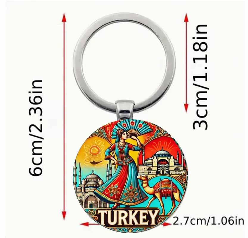 سلسلة مفاتيح ثقافة Türkiye هدية مثالية لمحبي Türkiye أو هدايا تذكارية للسفر