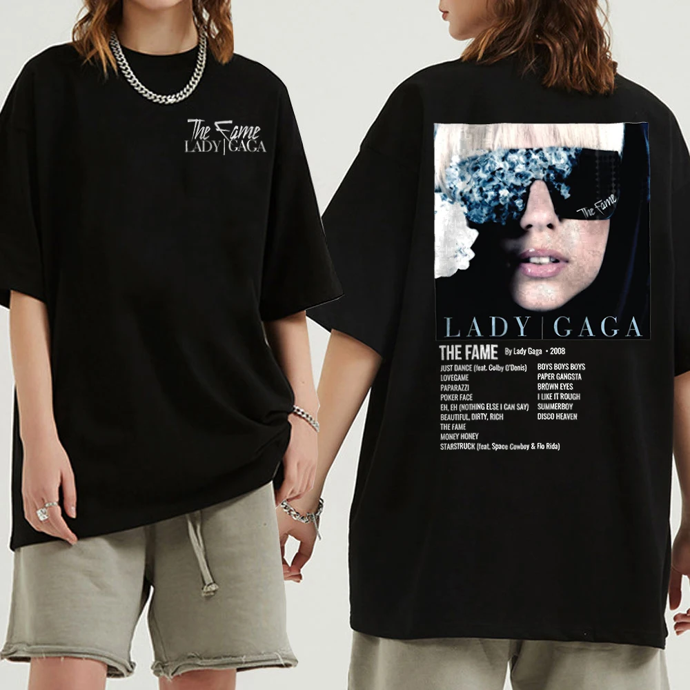 The Fame Lady Gaga  Short Sleeve T-shirt Harajuku O-neck Summer Casual Shirt