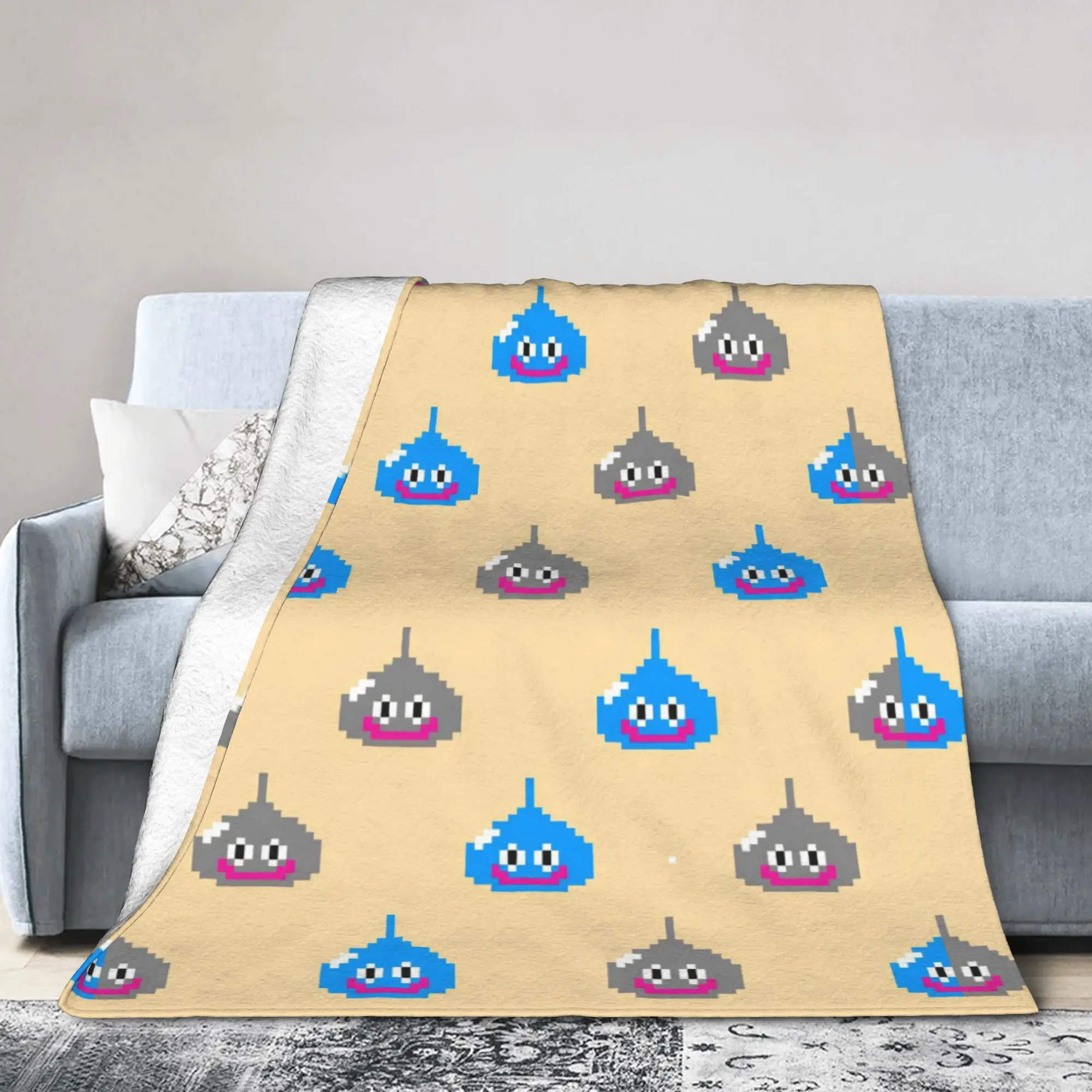 Dragons Quests Game Blanket Cover Flannel Anlace Hero Erdrick Slime Super Warm Throw Blanket for Airplane Travel Bedroom Quilt