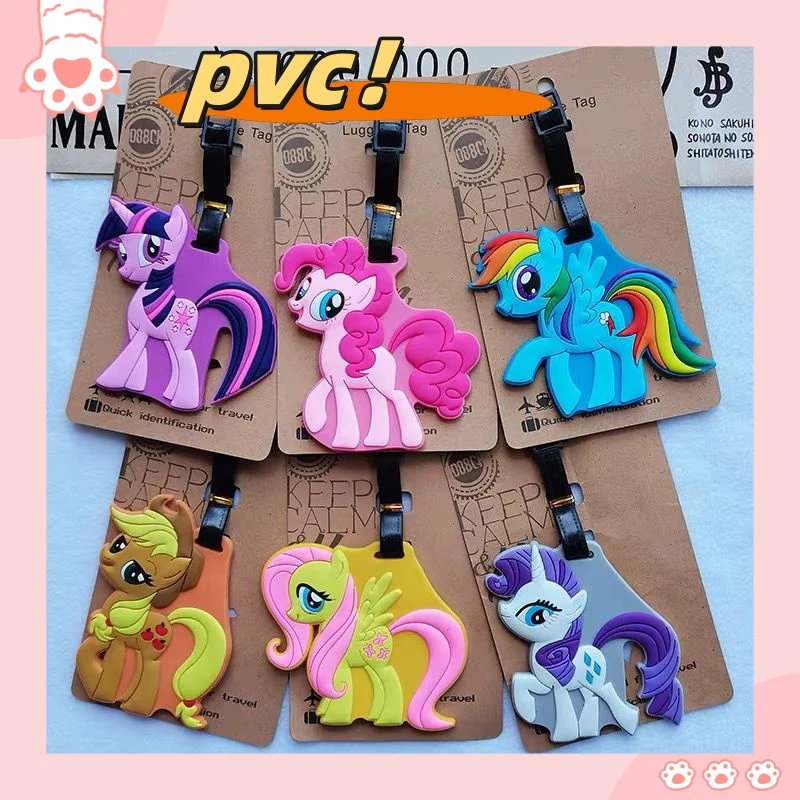 

Little Pony, cute rainbow horse luggage tag, portable, travel, luggage check-in, boarding, animation, dolls, accessories, ladies