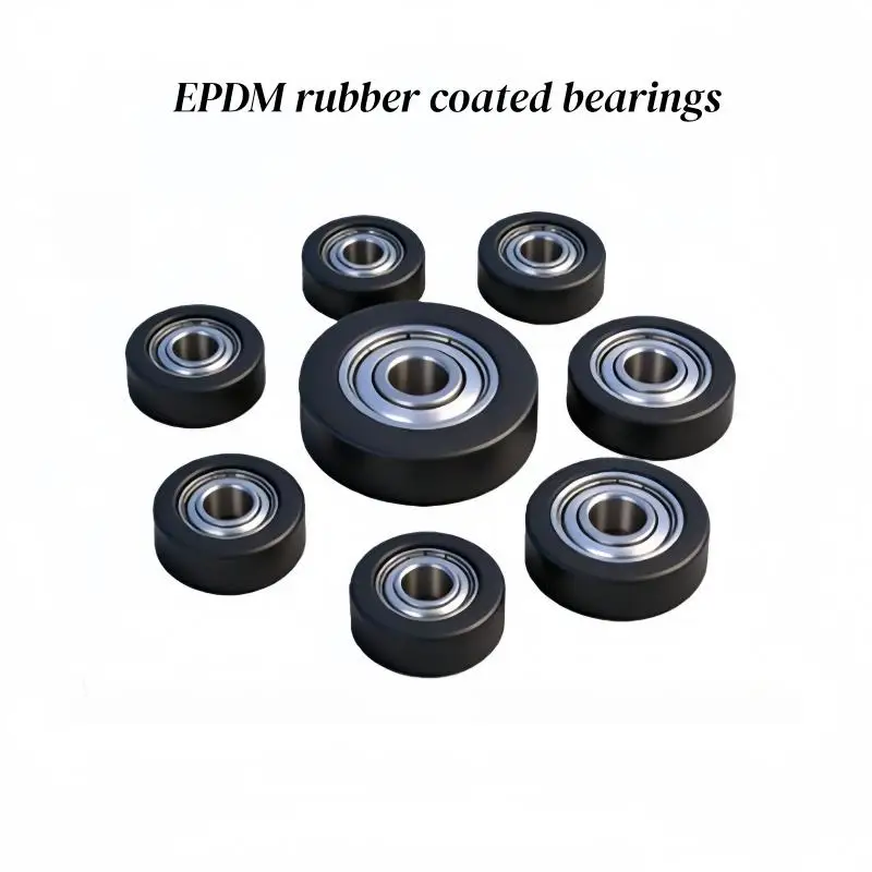 3Pcs EPDM rubber bearing with stainless steel screw acid alkali resistant electrolyte resistant rubber wheel roller guide pulley