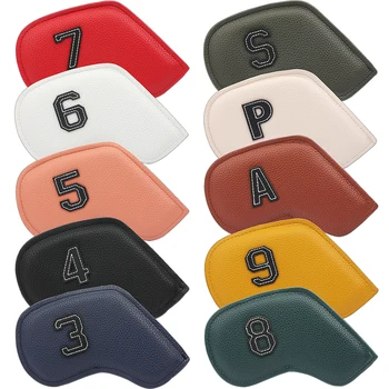 10 stks/set Golf Iron Headcover 3-9, P, S, EEN, Club Head Cover Borduren Nummer Case Sport Golf Training apparatuur Accessoires