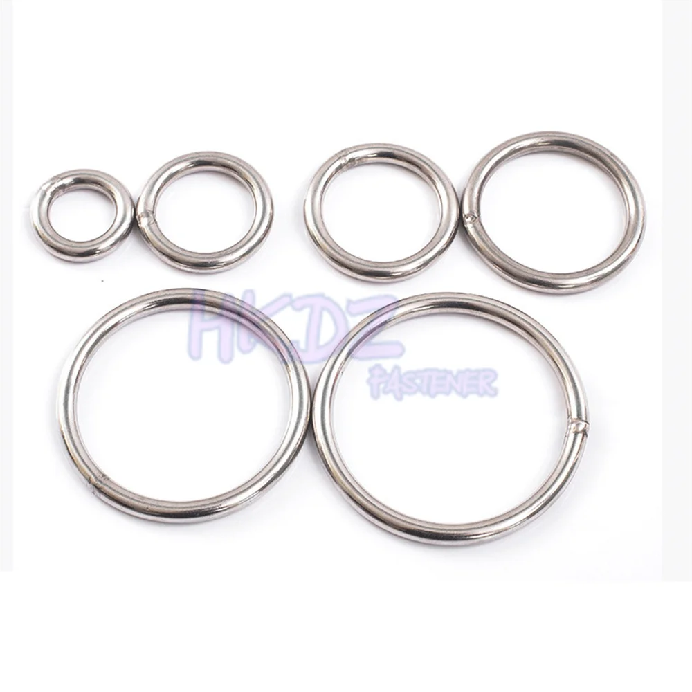 Round Rings Smooth Solid O Ring 304 Stainless Steel Heavy Duty Welded Round Wire Rigging Marine Boat Hammock Yoga Hanging Ring