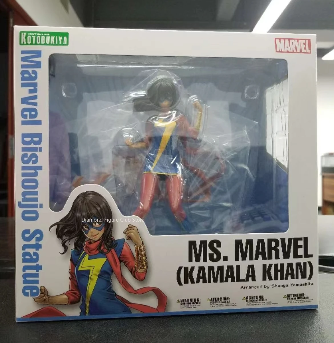 In Stock Original Kotobukiya Ms.Marvel KAMALA KHAN Marvel Bishoujo Statue Anime Figures Toys Collection Gifts Models Ornaments