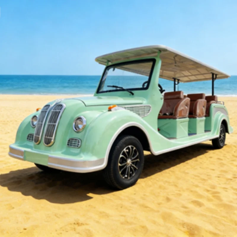 High Quality Exclusive 5 8 11 Seater Electric Antique Tour Bus 7000W AC Motor Electric Vintage Classic Car Free Custom Color