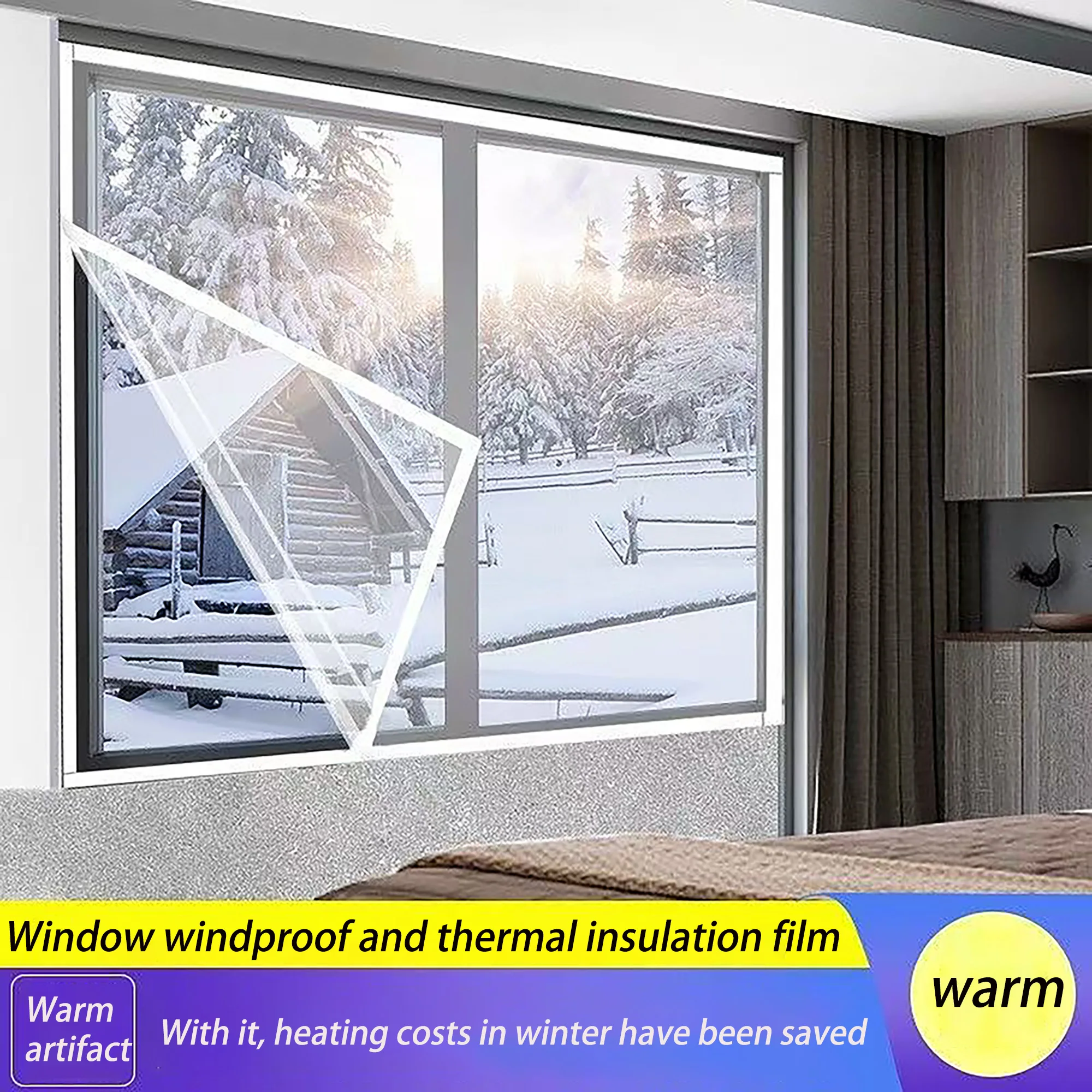 

Indoor windproof windows, thermal windows, energy-saving transparent film, window insulation film, curtains, and screen windows