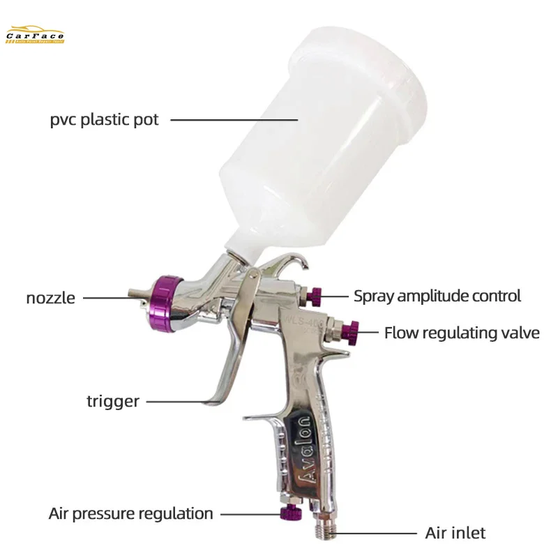 Taiwan Avalon WLS 400 Car Spray Gun Oil Based Varnish Spray 1.4mm Nozzle Pneumatic Spray Tool