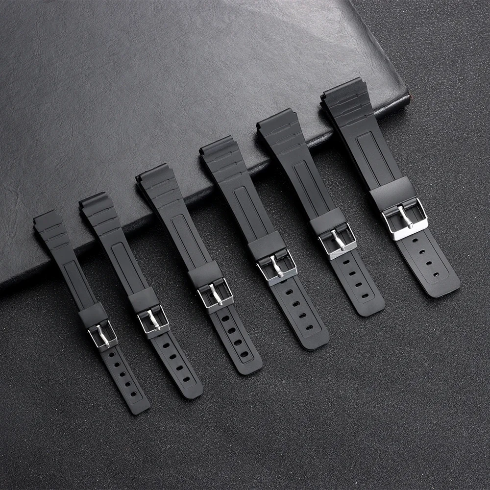 12/14/16/18/20/22mm Silikon-Uhrenarmband für Casio W800H SGW400 F91W F84 F105/108 A158/168 AE1200/1300 Band PU-Harz-Armband – Detail 11