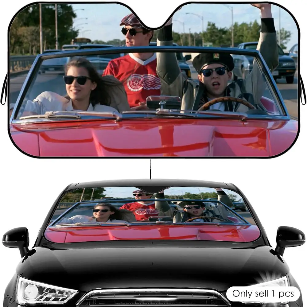 

F-Ferris B-Buellers Day Off Sun Visor Reusable Aluminum Foil Car Windshield Sun Visor UV Protector Heat Insulation Cover Shade