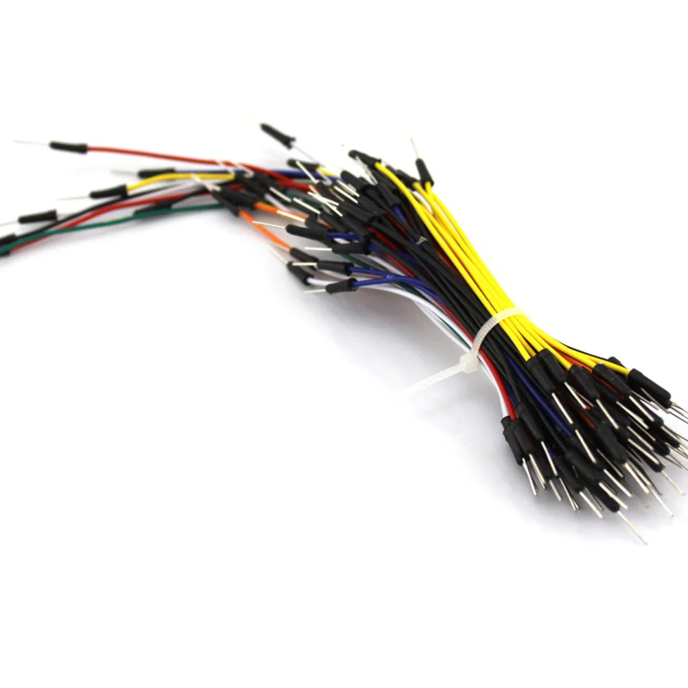 65 Buah Kabel Penghubung Elektronik DIY Breadboard Test Line Kepala Bulat Kit Kabel Jumper Fleksibel 10Cm 15Cm 20Cm untuk Pembuatan Sirkuit