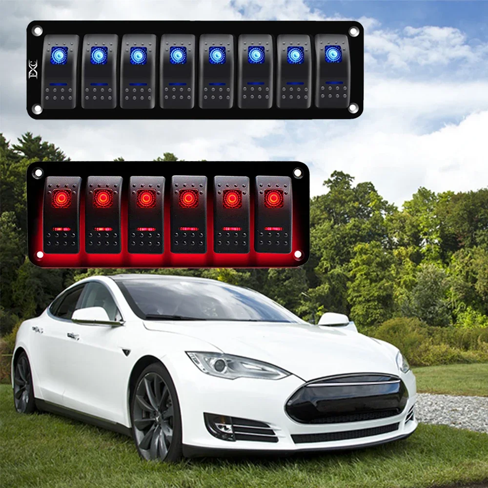 

Водонепроницаемый кулисный переключатель, 6 групп, 8-групповая панель, 12/24 В, автоматический выключатель для автомобиля, лодки, морской яхты, автофургона, грузовика