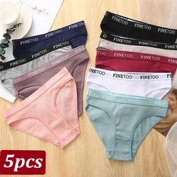 5Pcs/Set Women Sexy Cotton Briefs Solid Color Low Waist Panties High Elasticity Underwear Female Breathable Intimates Lingerie