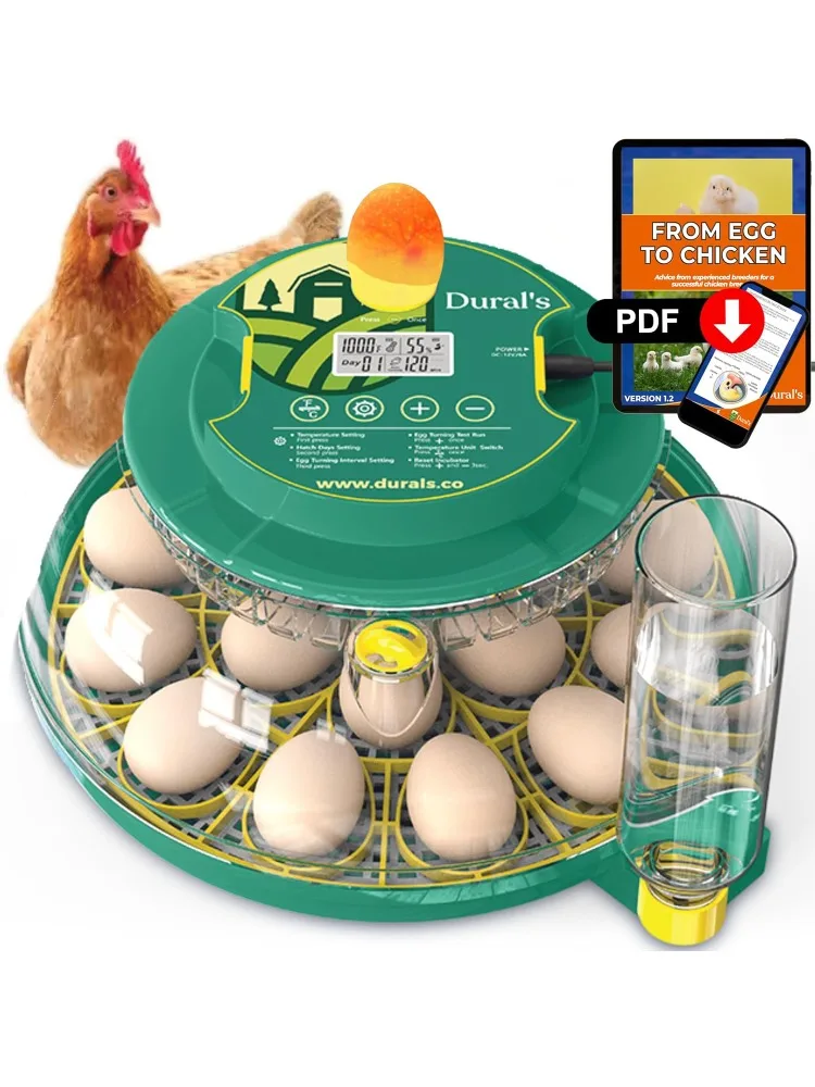 FCC Certified Egg Incubator | Professional Egg Incubator with Automatic Turning & Humidity Control | 18 Chicken Quail Duck Eggs