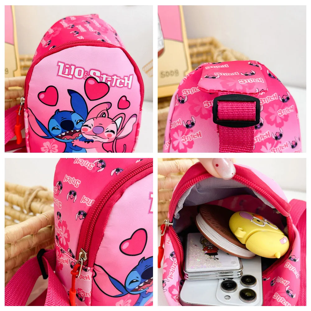 Borse a tracolla Anime Stitch Borsa da petto Kawaii Borsa da viaggio portatile alla moda Borsa a tracolla alla moda Zaino per bambini Regali