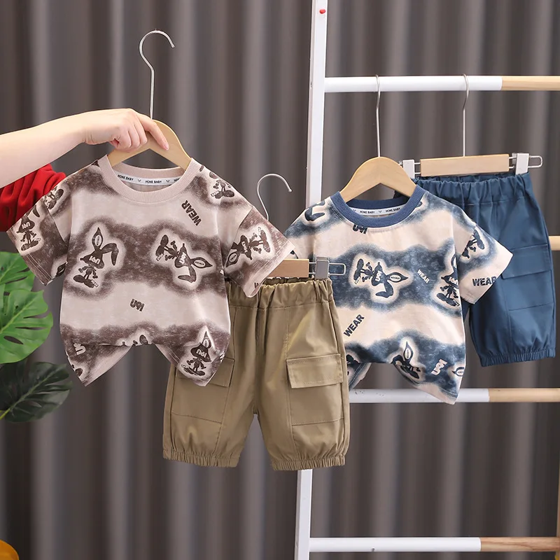

New Summer Baby Clothes Suit Children Boys Cartoon T-Shirt Shorts 2Pcs/Sets Infant Clothing Toddler Casual Costume Kids Outfits