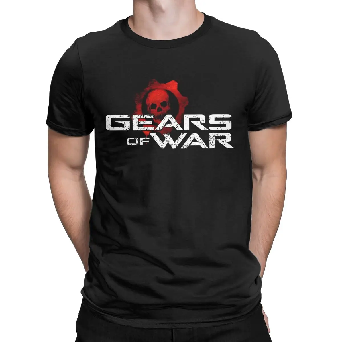 Gears Wars T-Shirts Men Shotting Game Crimson Omen Casual Cotton Tee Shirt Round Collar Short Sleeve T Shirt Original Tops