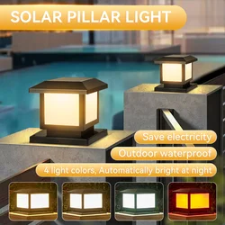 Solar Lamp Outdoor Pillar LED Light Waterproof Landscape Decor Retro Home Garden Parking and Corridor Led Solar Lights Sunlight