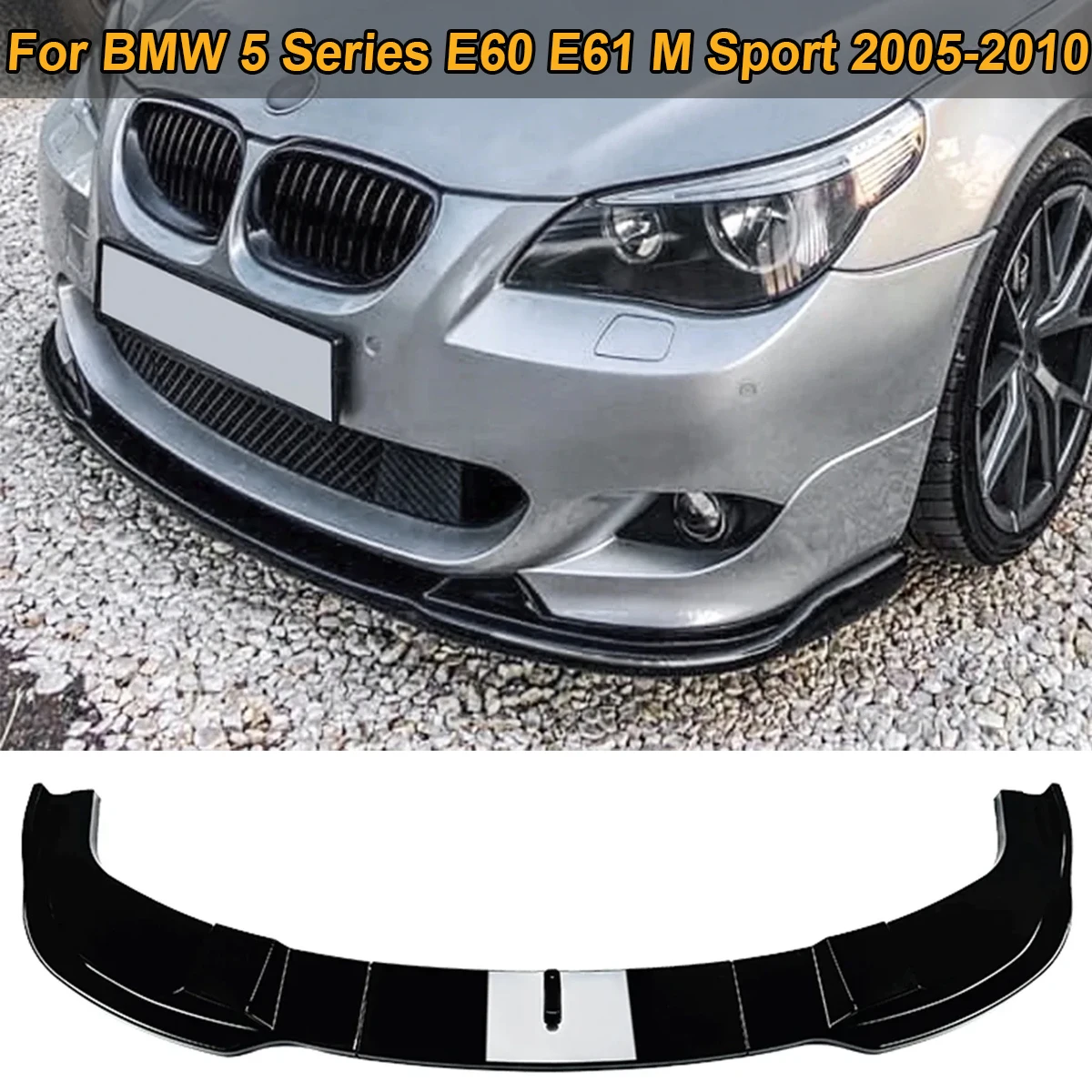 

For BMW 5 Series E60 E61 M Sport 2005-2010 Front Bumper Lip Spoiler Splitter Body Kit Guards Protection Car Tuning Accessories