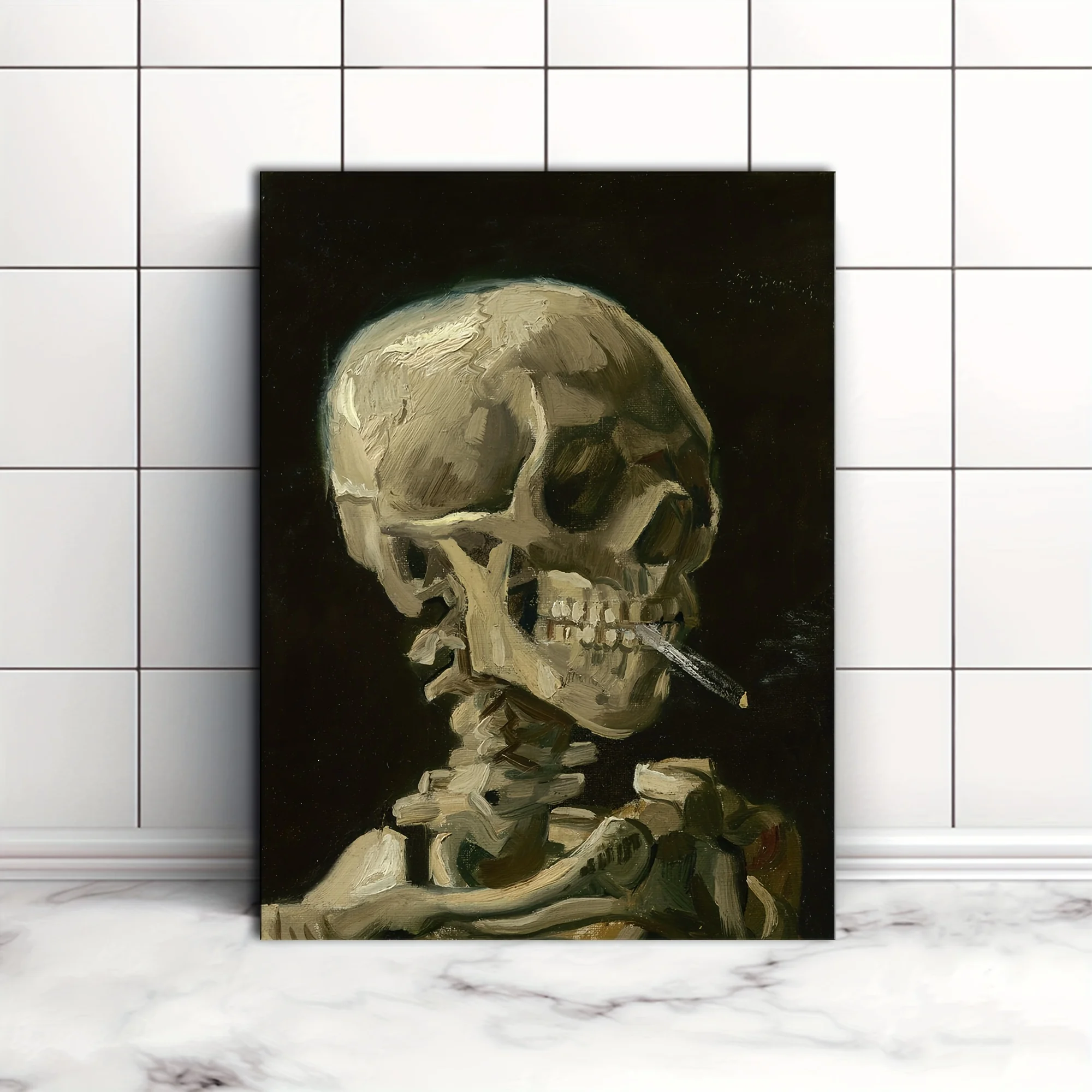 Human Skeleton With Cigarette Nordic Modern Pictures Wall Art Print Canvas Painting Posters for Living Room Home Decor