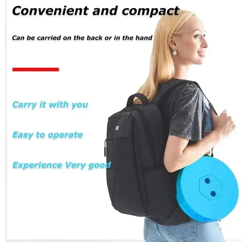 كرسي بلاستيكي محمول خفيف الوزن قابل للطي - ارتفاع تلسكوبي قابل للتعديل - مقعد مدمج لصيد الأسماك والشاطئ والتخييم