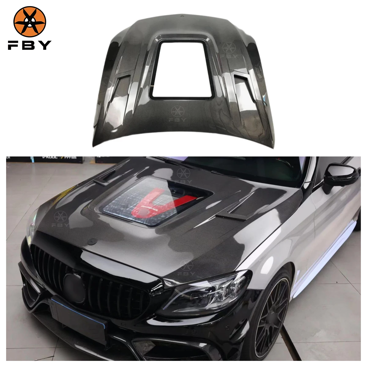 

IMP Style Carbon Fiber Hood for Mercedes W205 C63 C Class 2013+ Carbon Fiber Engine Hood Cover