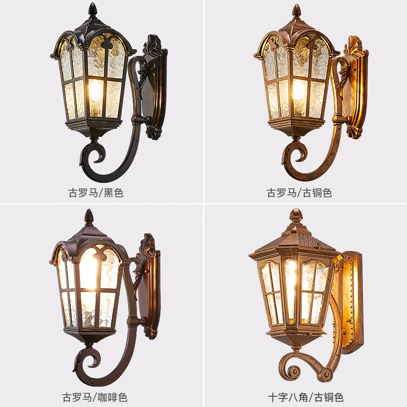 Outdoor wall lamp, American style rural exterior wall lamp, household courtyard lamp, European style outdoor villa waterproof