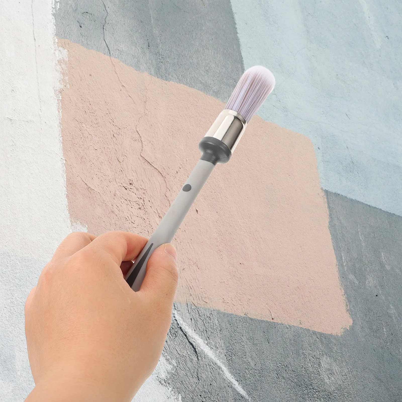 Corner Gap Painting Brush PP Tpe Sharpened Wire Bristles Ergonomic Long Handle for Wall Detailing Home Construction