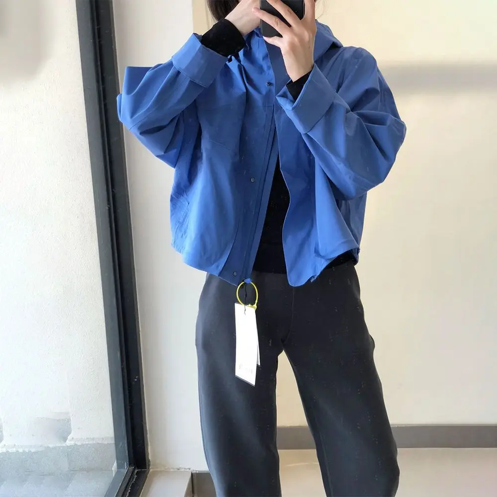 

Женская короткая куртка с капюшоном Klein Blue Casual Stormtrooper, новая корейская модель, свободного кроя, для весны и осени