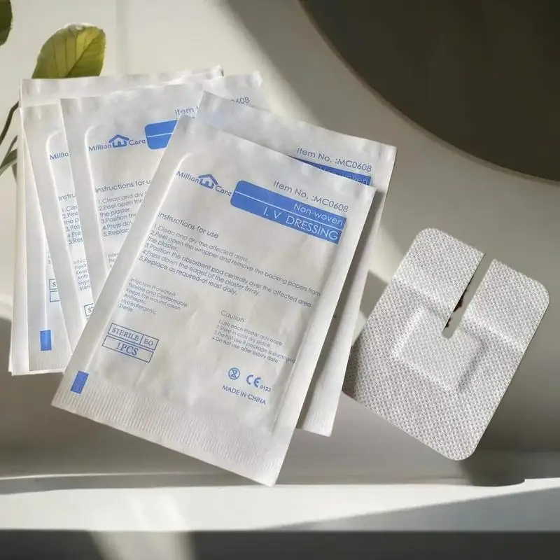 5/10/15PCS 6*8cm U Type Self Adhesive Wound Dressing Spunlace Dressing No Sterile IV Cannula Fixed Dressing Non Woven Film