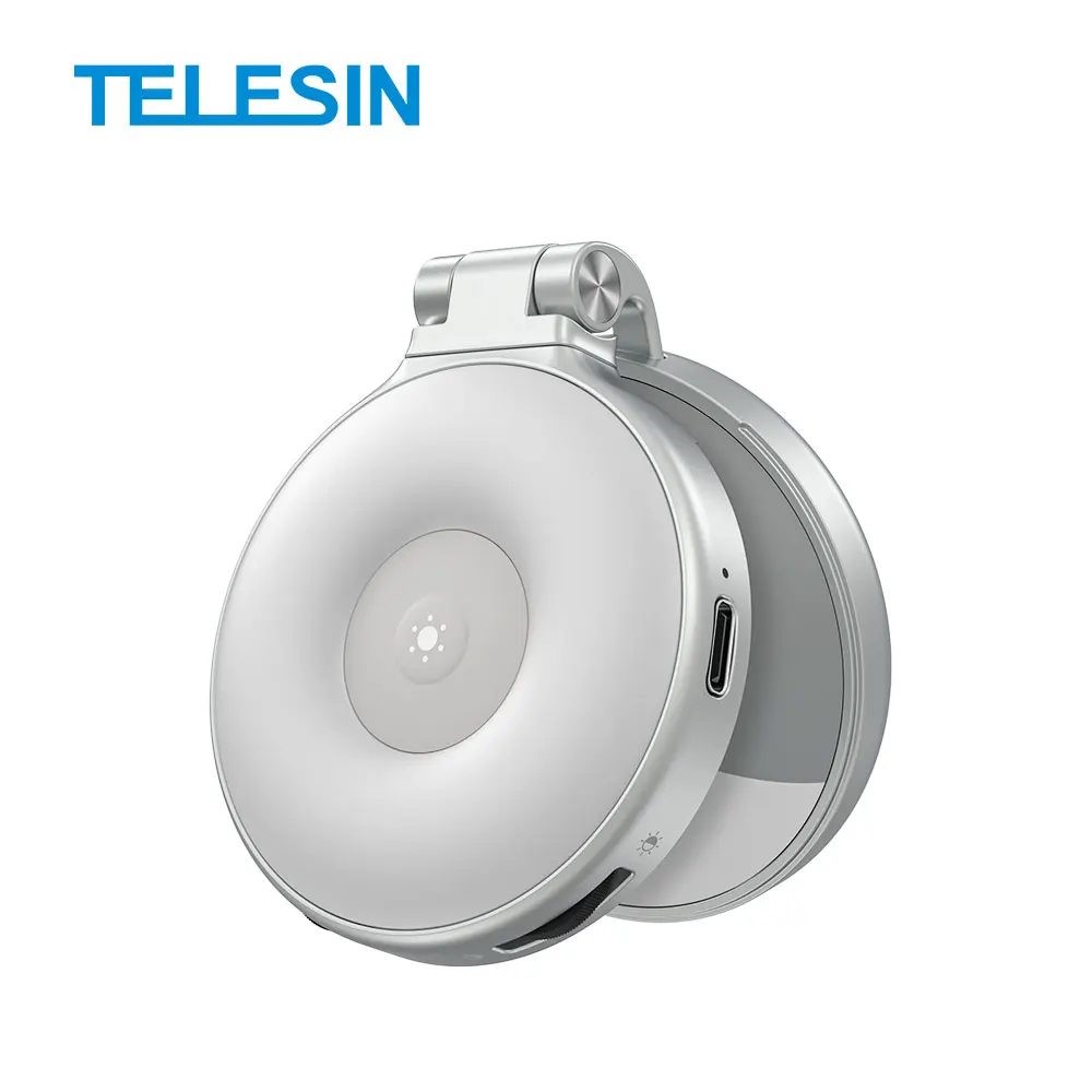 TELESIN Magnetic 360° Rotating RGB Mini Selfie Fill Light | 3 Adjustable Color & Brightness Modes for iPhone & Android Smartphon
