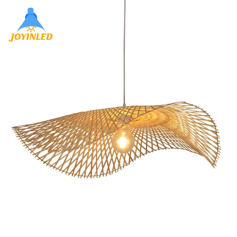 1/2pcs Hand Woven Bamboo Pendant Lights Dia35/45/55/65/75/85cm Rattan Wicker Lampshade Chandeliers Dining Rroom Bamboo Art Lamp