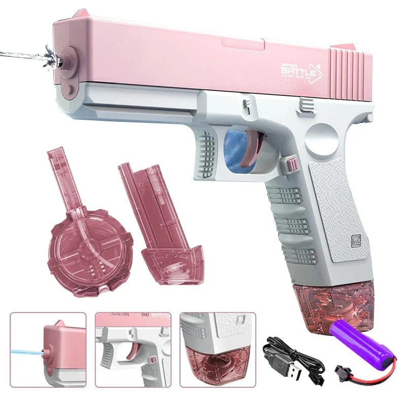 43Cm Elektrische Waterpistolen Voor Volwassenen Krachtige Squirt Automatische Water Zuig Water Blasters Outdoor Strand Speelgoed Voor Jongens Kids Cadeau
