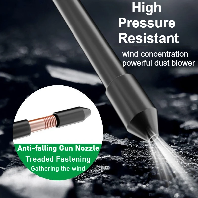 360 Degree Rotating Air Blow Nozzle Tool with Extensible Nozzle Pneumatic Compressor Accessory for Multiple Angles Dust Removal