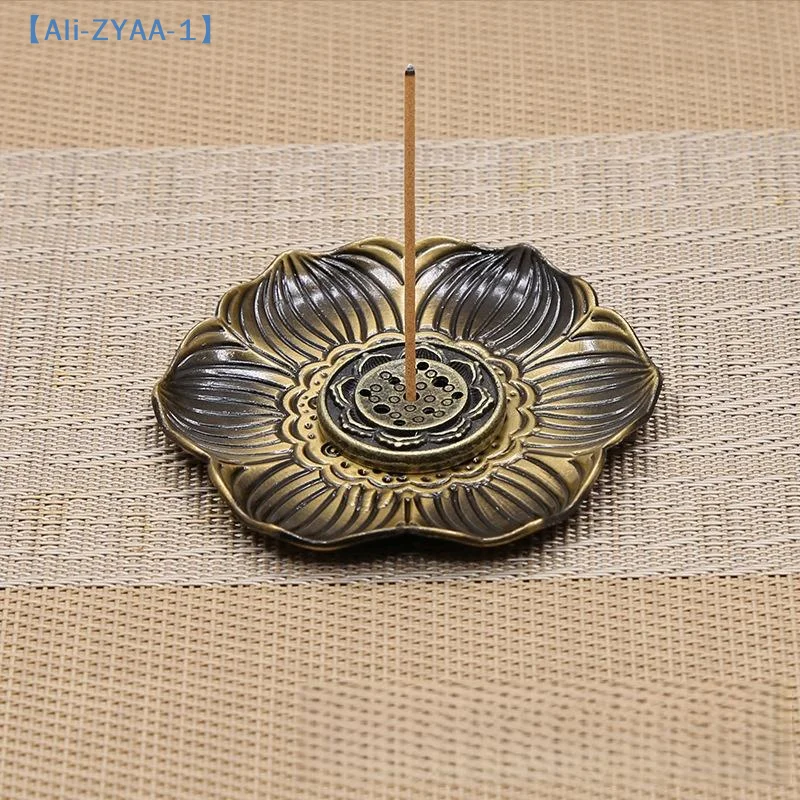 【ZYAA-1】1 Stück Blumenförmiger Metall-Räucherstäbchenhalter für die Heimdekoration, Kunsthandwerk-Ornament für Spa, Yoga, Meditation, Zubehör