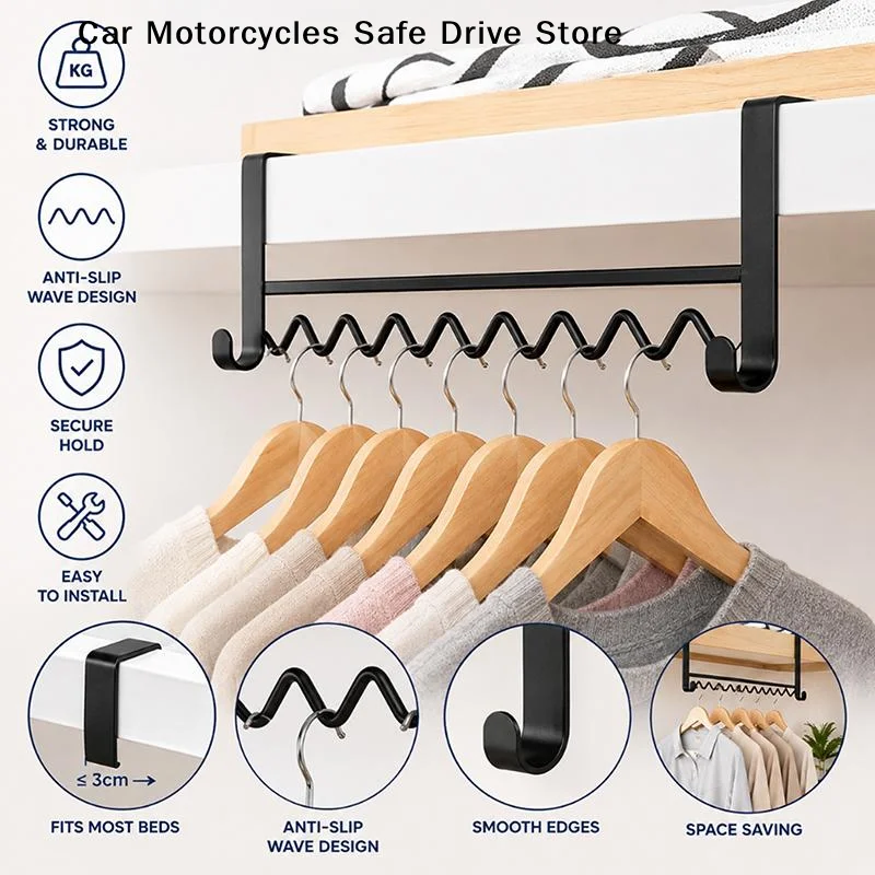 【M】Bedside Hanging Rack Punch Free Bedside Storage Hook Wave Design Space-Saving Storage Rack Hook Hang The Upper Bed Curtain