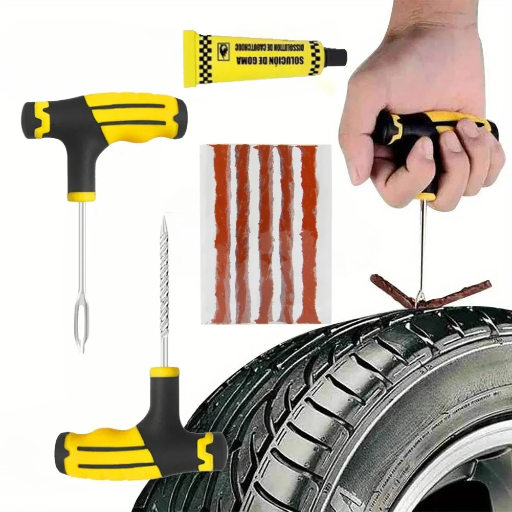 7/8Pcs Car Tire Repair Tool Tire Repair Kit Studding Tool Auto Bike Tubeless Tire Tyre Puncture Plug Garage Tools