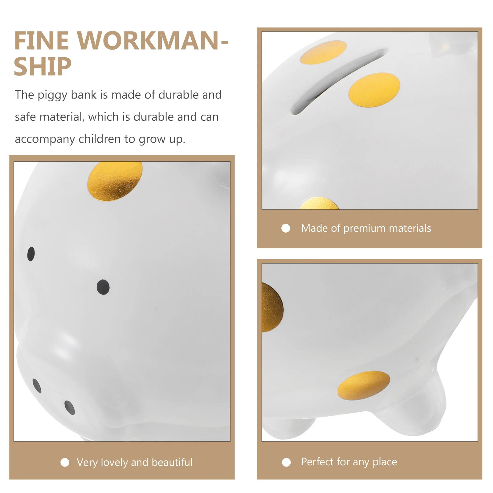 กระปุกออมสินเซรามิคการ์ตูนรูปหมูขนาดเล็กสำหรับเด็กเล็ก พร้อมจุกยางถอดได้ ของตกแต่งโต๊ะทำงาน