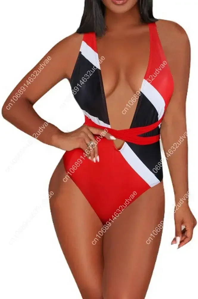 Maiô feminino de uma peça com bandeira do Caribe Rasta Body Shaping Monokini