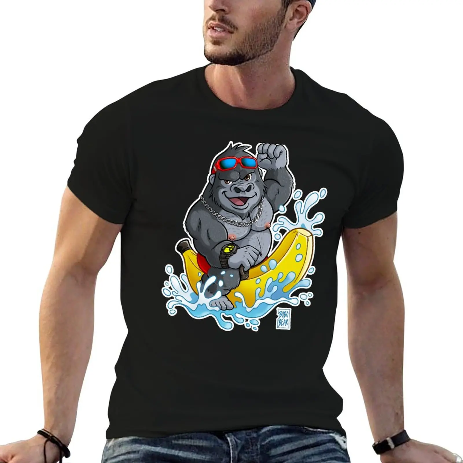 

GIRTHY GORILLA - BEARZOO SERIES T-Shirt black cotton t-shirt plain for man package t shirts designer T-Shirt
