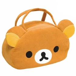 Cute Rilakkuma Plush Shoulder Bags for Women Cartoon Bear Head Tote Bags Large Ladies Kawaii Travel Hand Bag Handbag