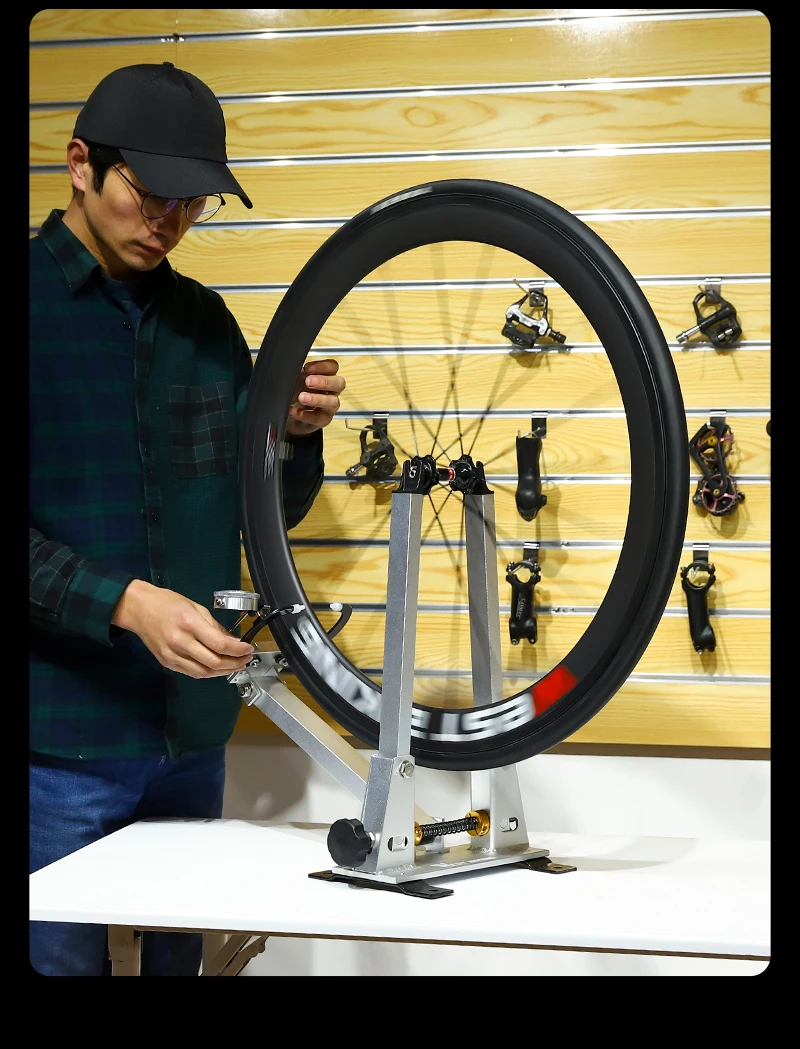 WEST BIKING Fahrrad-Zentrierständer mit Messuhr, Reifeneinstellgerät für Felgen, Laufradsatz, MTB, Rennrad, BMX, Fahrradreparaturwerkzeuge – Detail 17