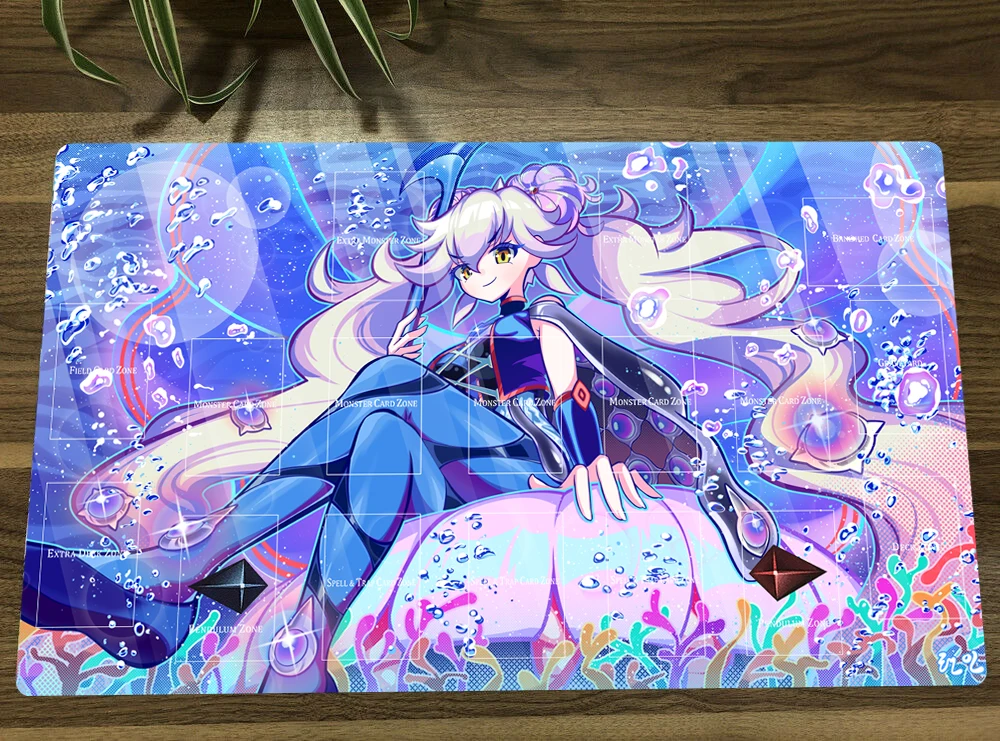 YuGiOh Marincess TCG CCG Mat Trading Card Game Mat Table Playmat Desk Gaming Play Mat Mouse Pad 60x35cm Mousepad Free Bag