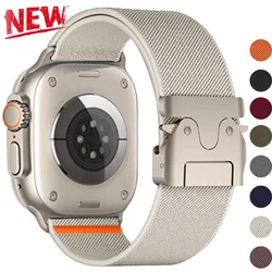 Nylon Strap for Apple Watch Ultra 2 Band 49mm 11 10 9 8 7 45mm 41 44mm 46mm 42mm Braided Elastic Bracelet for IWatch Series 6 SE