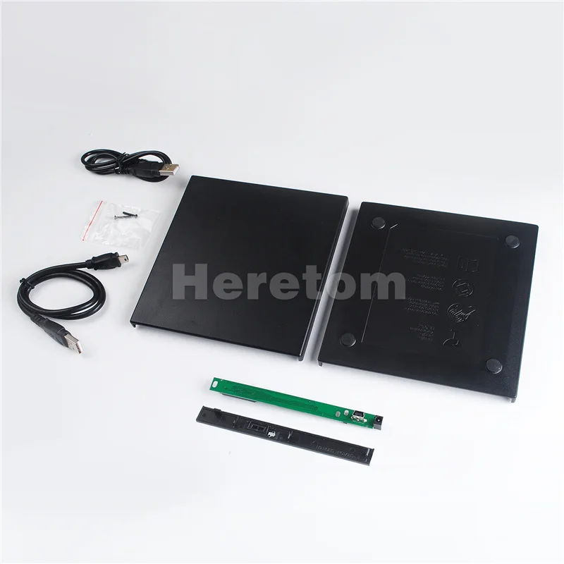 

Heretom Slim ABS USB 2.0 12.7mm IDE/ PATA to SATA External CD DVD Optical Drive Enclosure Case for Laptop