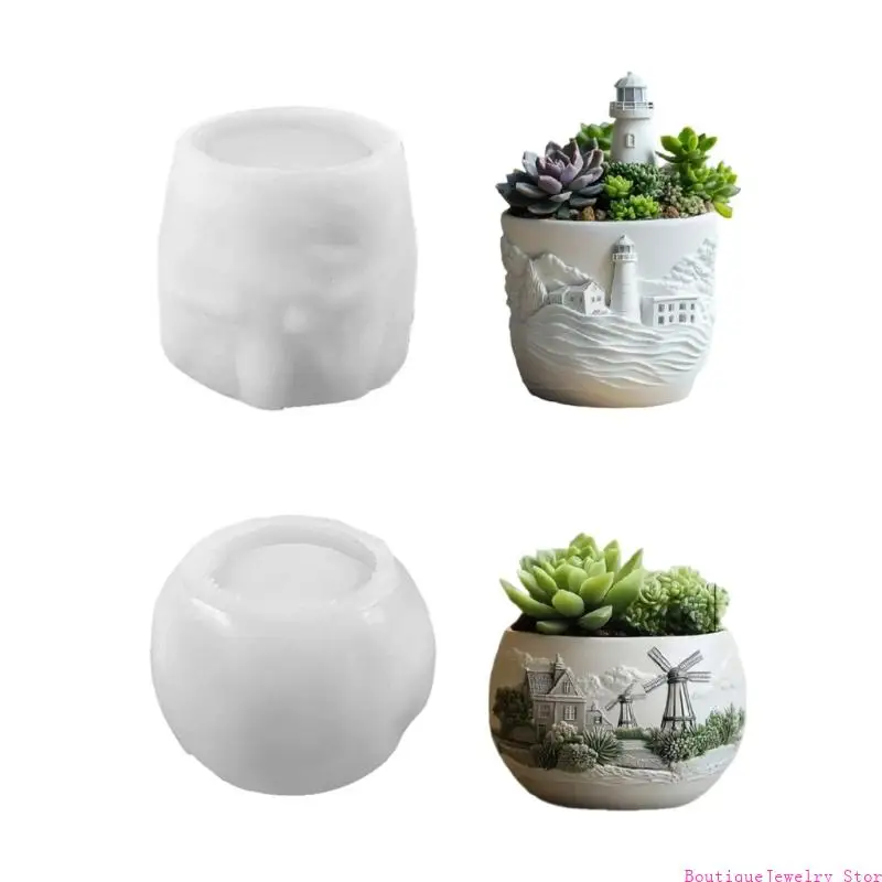 

E1PE Versatile Silicone Mould for Florals Flower Pots Easy Demoulding Cement Planter Accessory for Enthusiasts Household