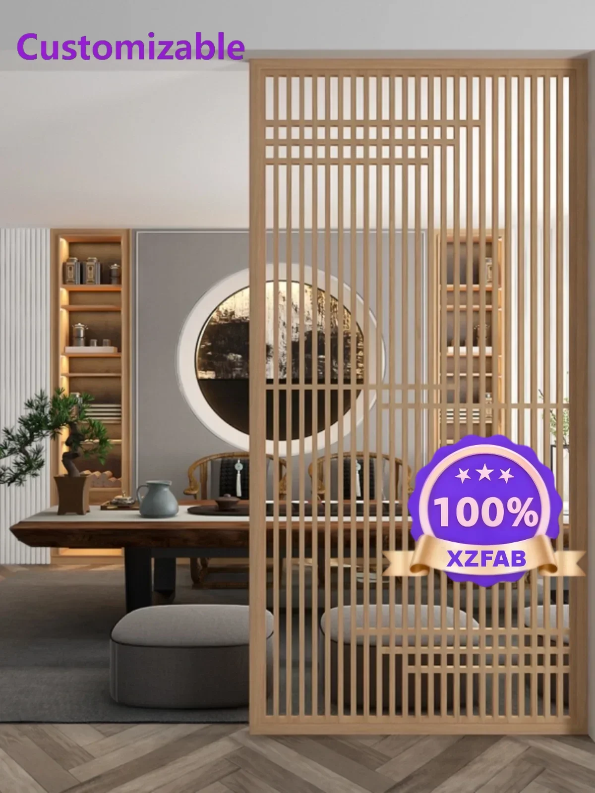 Factory Direct 2026 Nordic Screen partition, living room, new Chinese style wooden grille