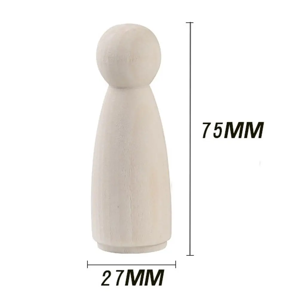 20 Pieces Female Mom Wife Unfinished Wooden Peg Dolls Wooden Bodies People Decorations Blank Figurine